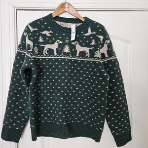 NWT Lambswool Fair Isle Sweat With Dog Pattern